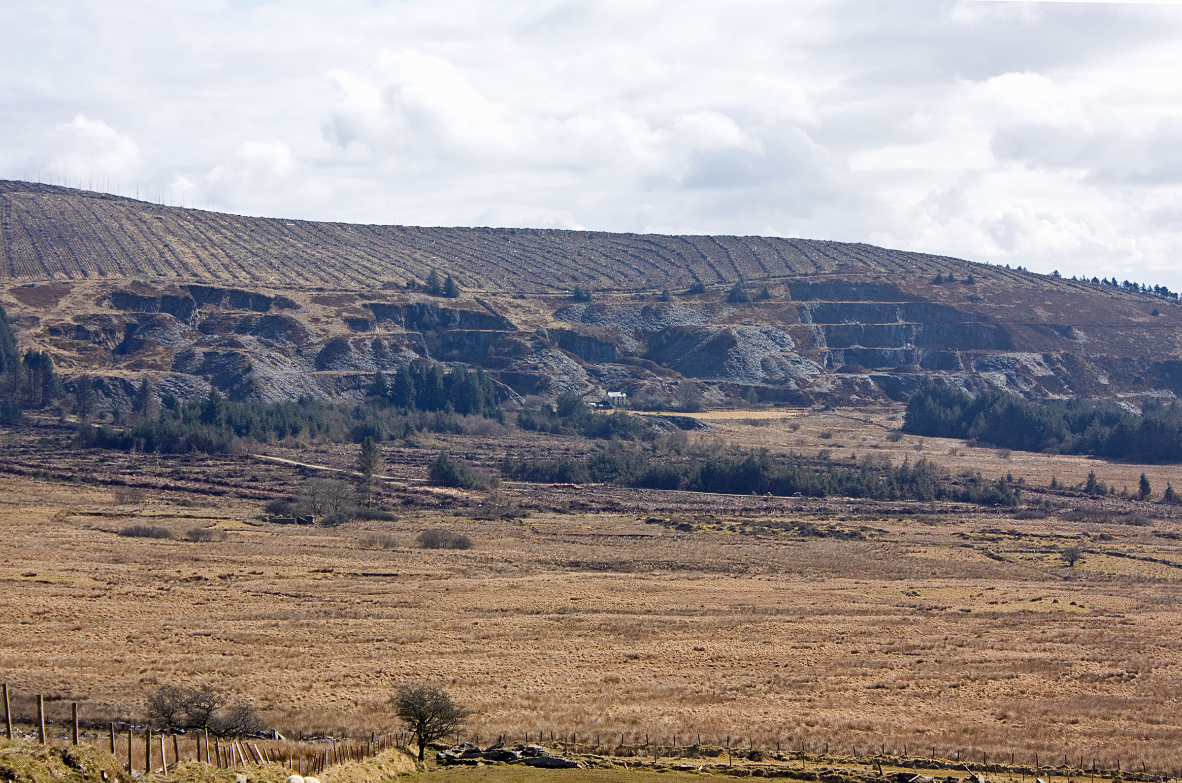 The flooded former quarry workings at Rosebush, now a public wild-swimming site.