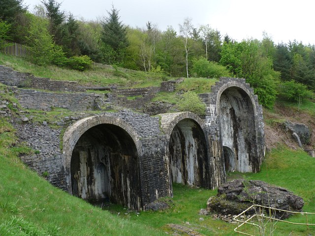 The Grade II* listed remains of Sirhowy Ironworks at Dukestown, Tredegar.
