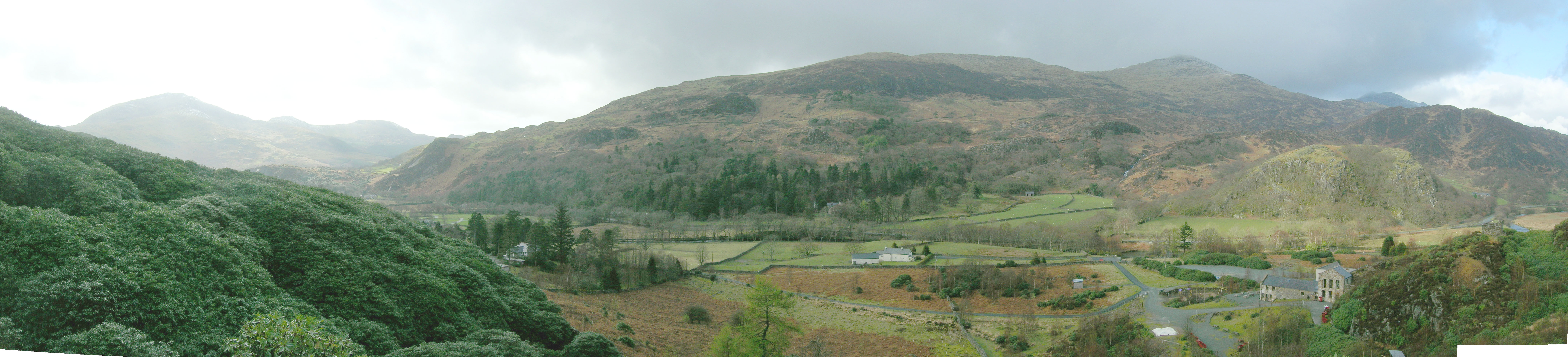 A panoramic view of Sygun Copper Mine near Beddgelert, Snowdonia.