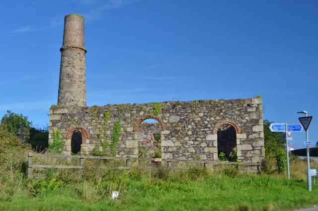 The surviving 1891 compressor house at South Tincroft Mine, Cornwall.