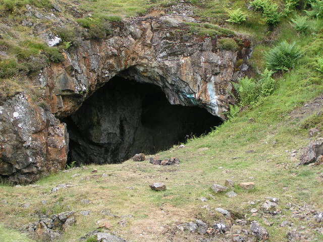 The entrance to Tomnadashan Copper Mine above Loch Tay.