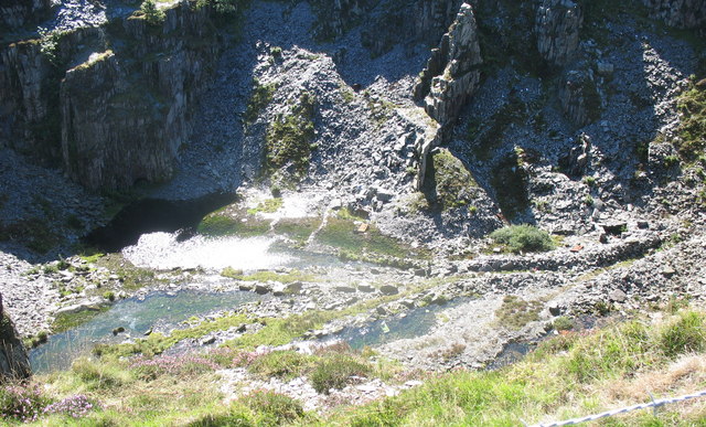 The Chwarel Fron pit, Nantlle Valley, worked from the mid-19th century until the 1950s.