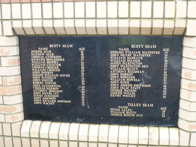 The memorial in Stanley to the men and boys killed in the West Stanley Colliery disaster.