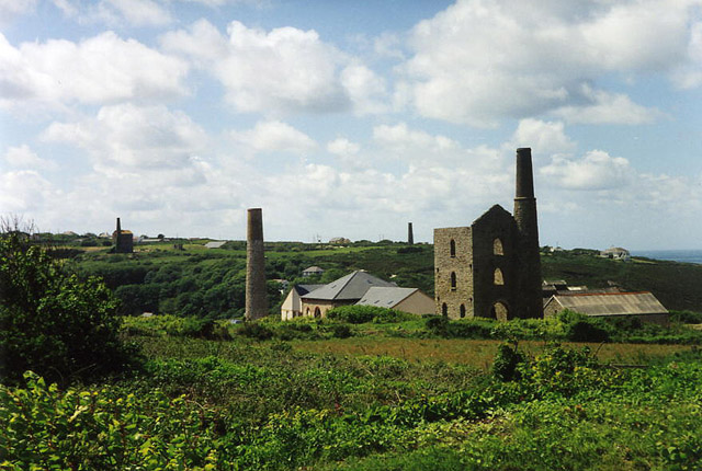 Surviving remains of Wheal Kitty mine at St Agnes, Cornwall.