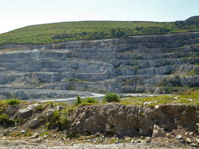 The china clay pits at Wheal Martyn, near St Austell, Cornwall.