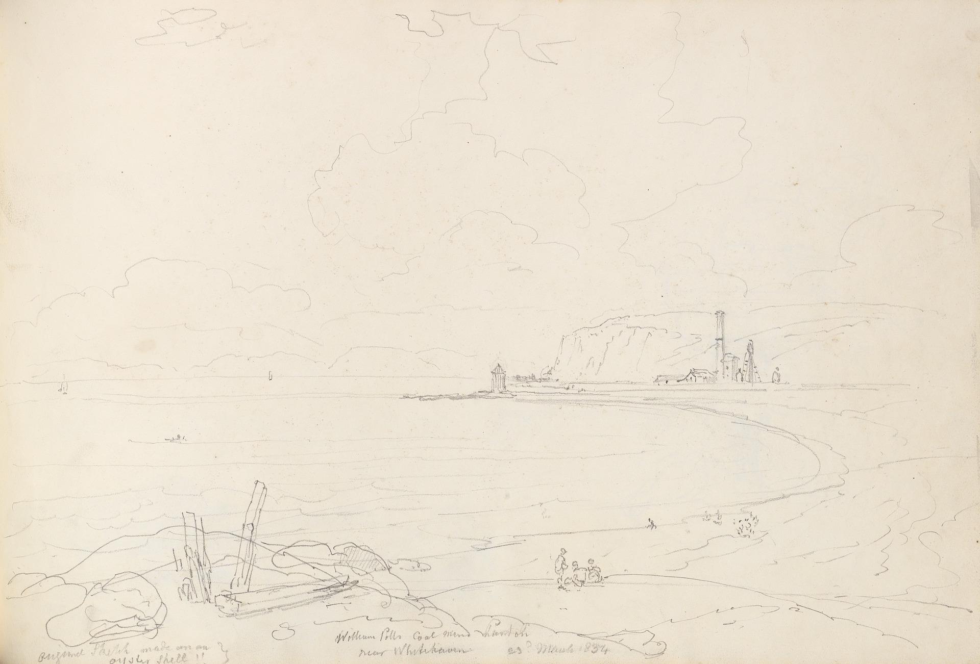 Thomas Hastings's 1834 drawing of William Pit near Whitehaven, the colliery where 104 men died in 1947.
