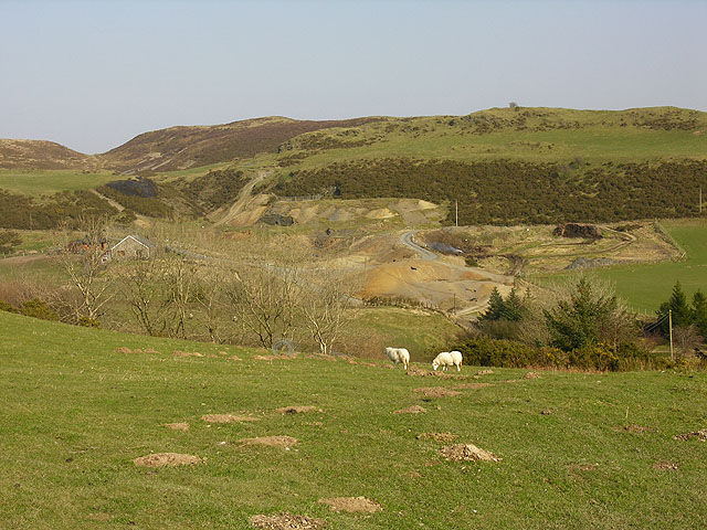 Surviving mining scars in the landscape at Ystumtuen, 2009.