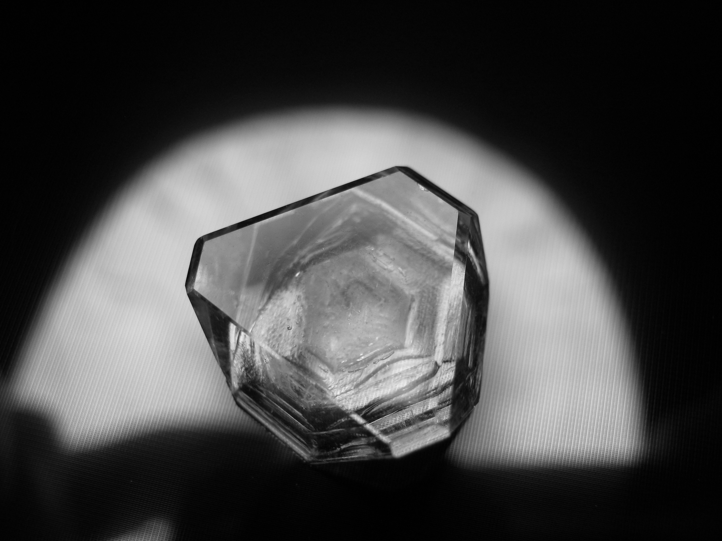 A grown potassium alum crystal showing its characteristic octahedral form, the same chemical compound British alum works spent months of roasting and boiling to extract from shale.