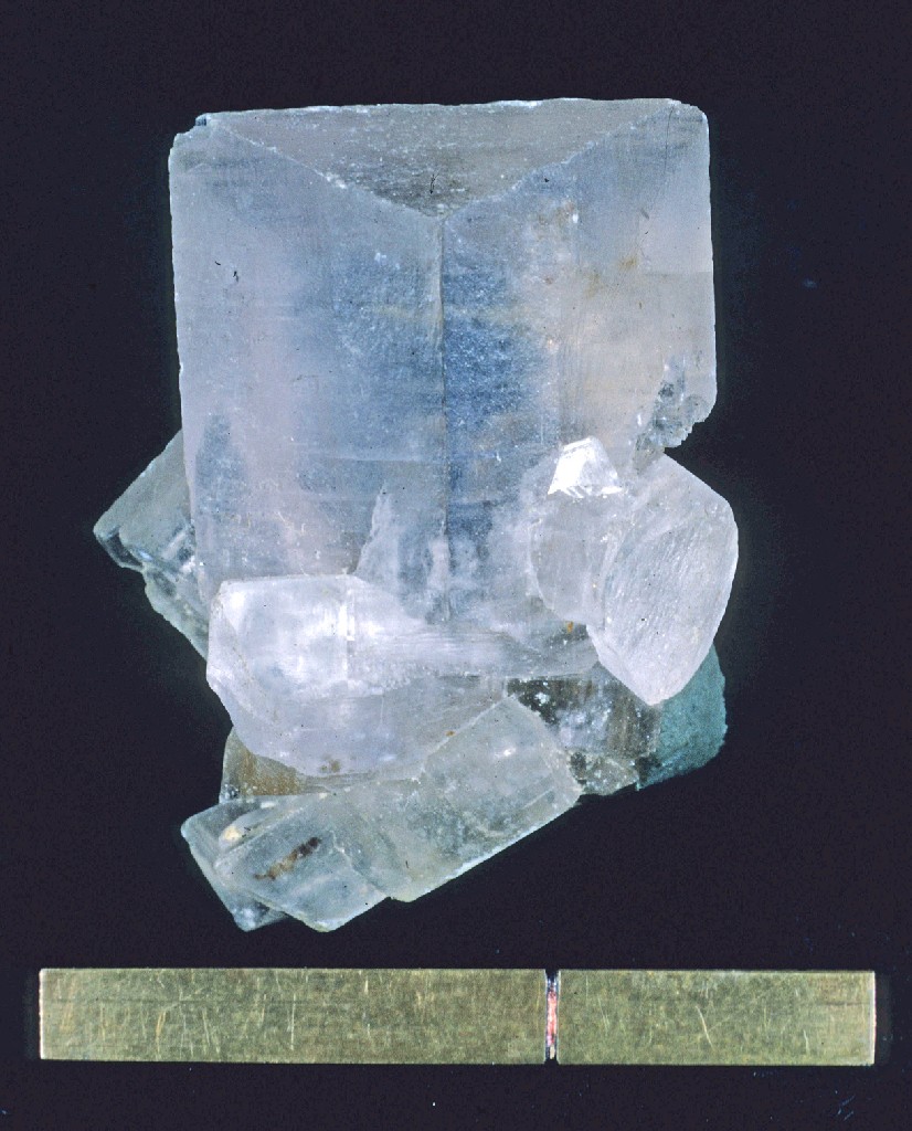 An anhydrite crystal specimen from the Stassfurt potash deposit, Germany — the same broad evaporite mineral family worked at Billingham.