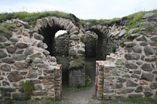 A surviving, restored section of the arsenic flue at Botallack Mine, Cornwall.