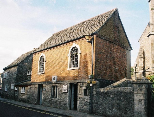 Corfe Castle's Town Hall, reputedly the smallest in England, where the Purbeck Marblers still hold their annual Shrove Tuesday meeting.