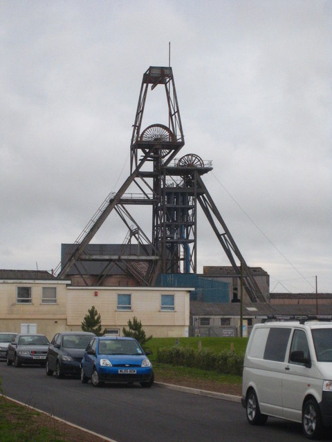 Preserved headgear at South Crofty Mine, Cornwall.