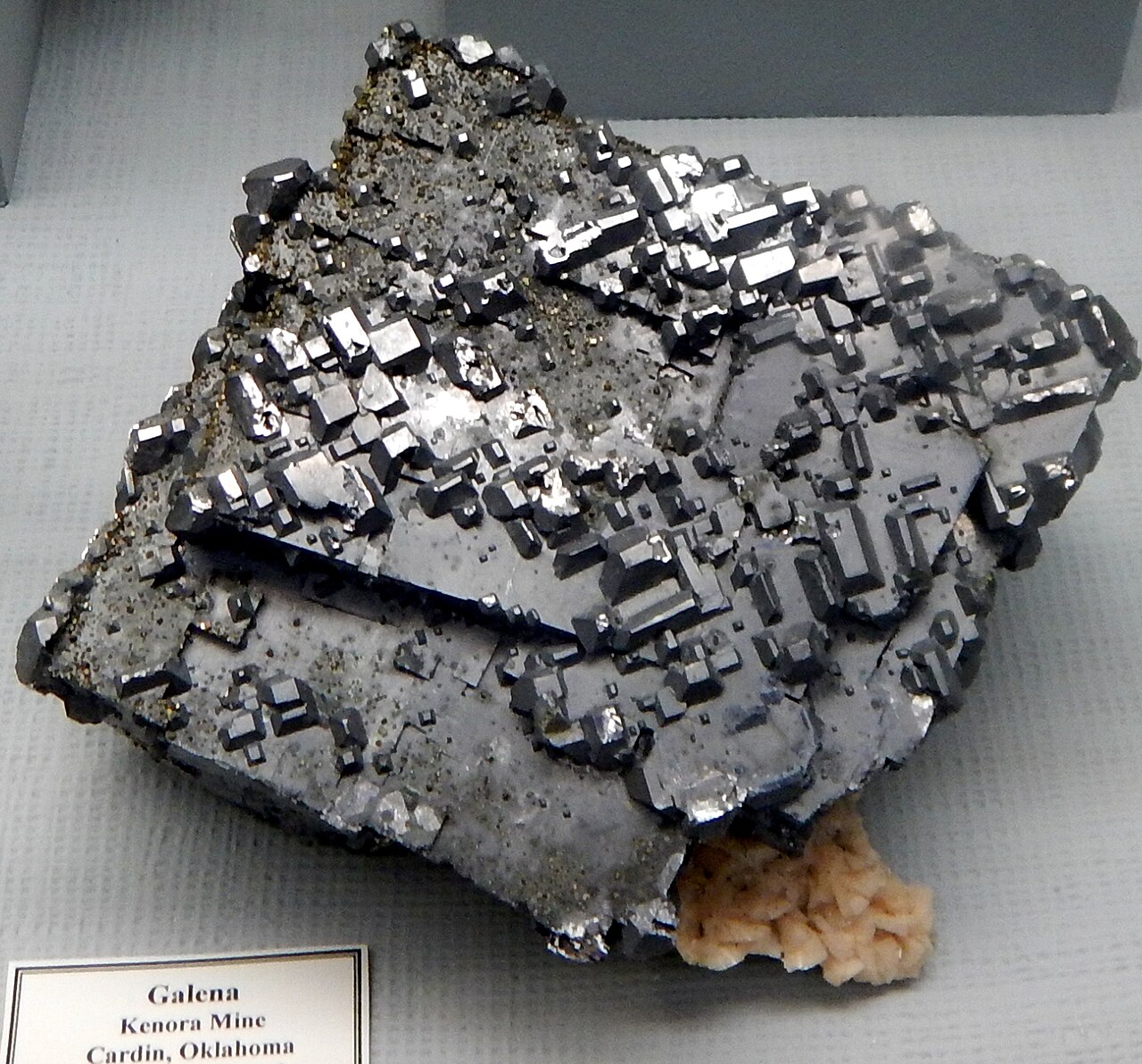 A specimen of galena (lead sulphide), the mineral virtually all historic British lead was smelted from.