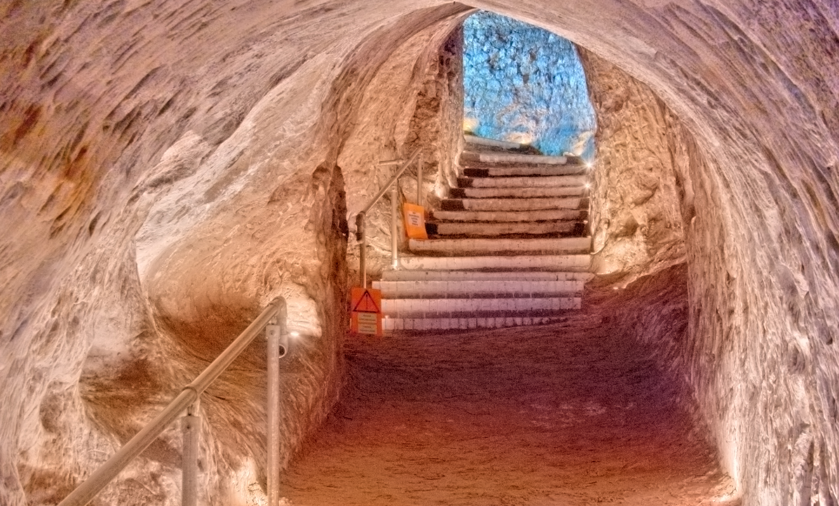 One of the hand-worked silver sand mine galleries beneath Reigate, Surrey.