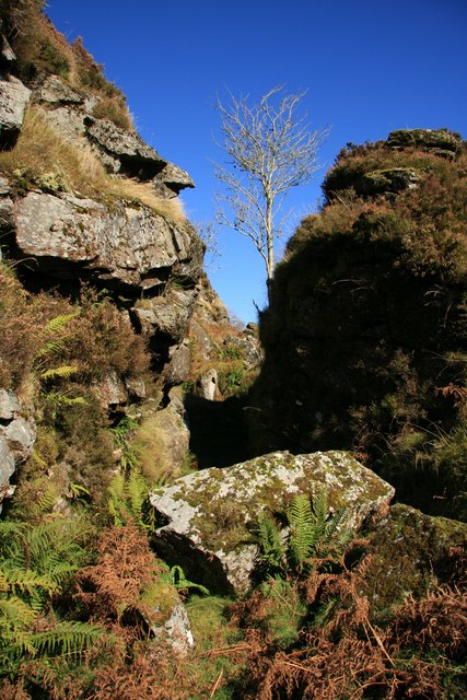 Chaw Gully on Dartmoor, a landscape scar left by historic tin streaming at the Birch Tor and Vitifer tin mine.