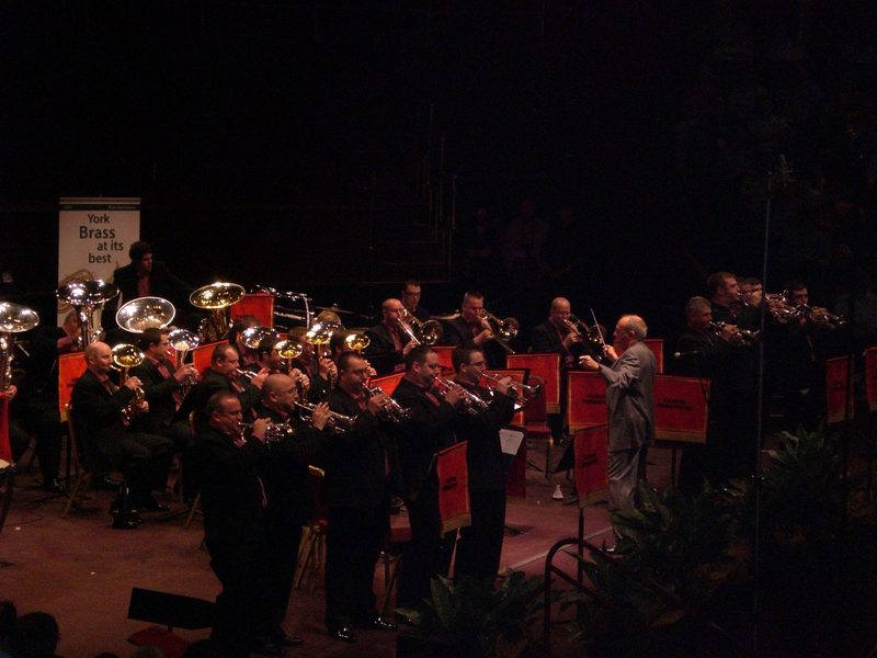 The Grimethorpe Colliery Band performing at a concert following the National Championships, 2008.
