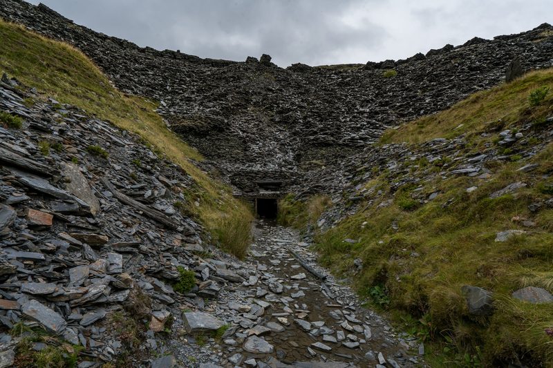 An adit entrance at Cwmorthin Quarry, Blaenau Ffestiniog.