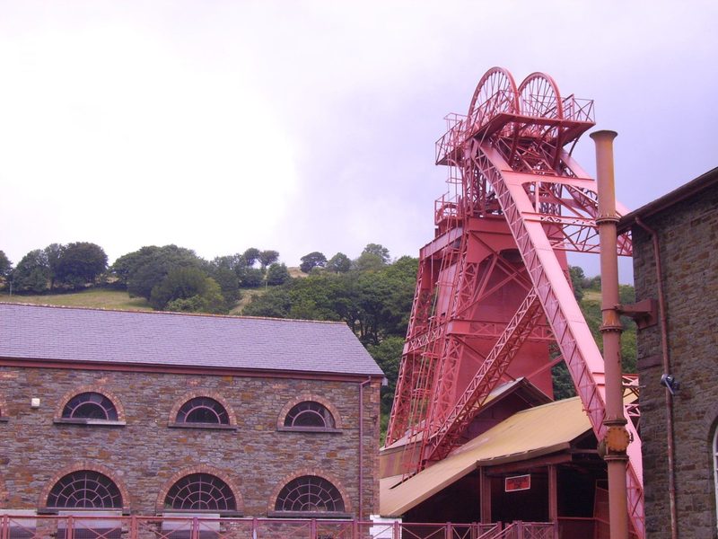 The winding headgear at Lewis Merthyr Colliery, now part of Rhondda Heritage Park.