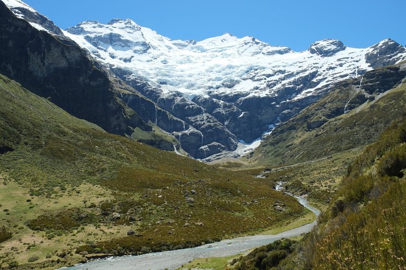Earnslaw Burn valley and glacier, Otago, New Zealand — not Khazad-dûm itself, but the real location used to film its exterior in Amazon's The Rings of Power