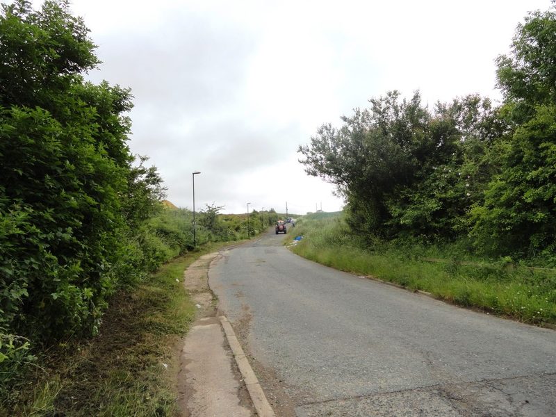 The lane running east from Hetton-le-Hole towards the site of Eppleton Colliery, with fields where the pit once stood.