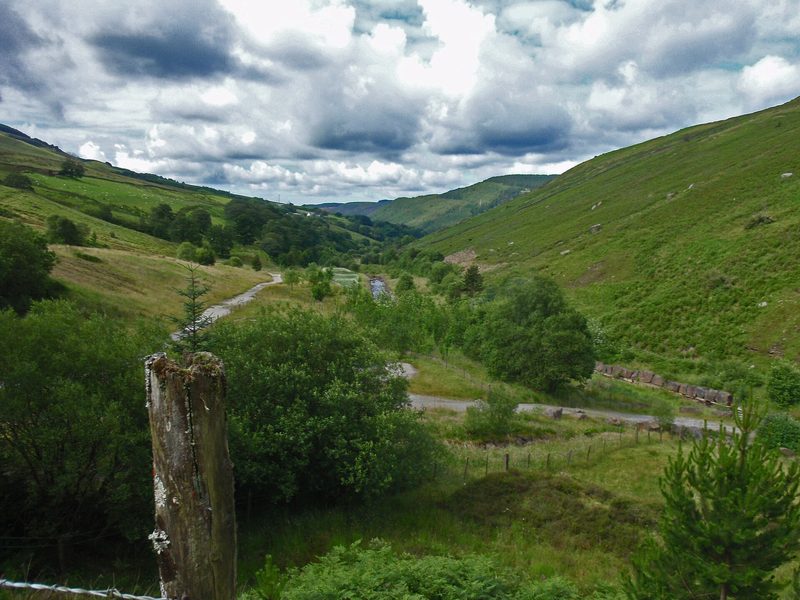 The cleared site of Glyncorrwg Colliery at the head of the Afan valley.