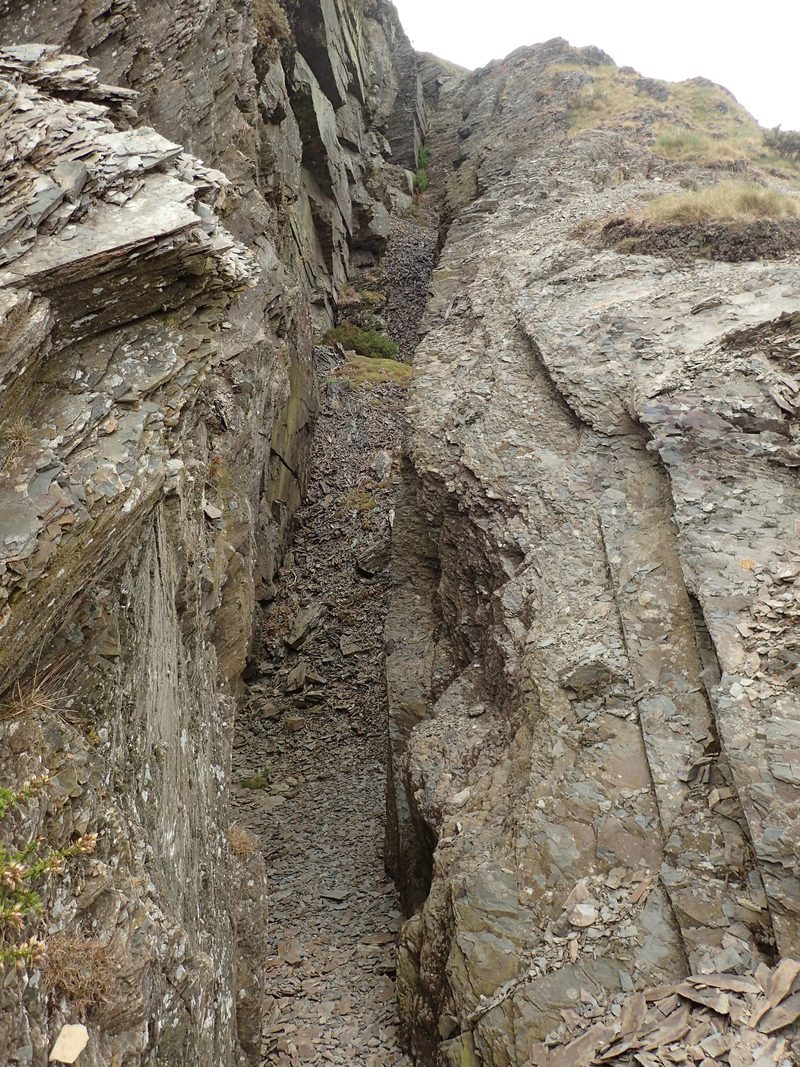 Surviving remains of Grogwynion Lead Mine above the River Ystwyth, Ceredigion.
