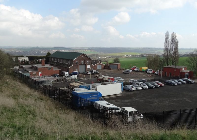 A brick building among business premises on Finchwell Road in Handsworth, in the yard where the colliery pithead stood.