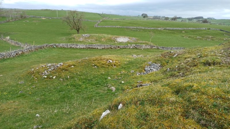 Hummocky ground of former lead workings east of Knotlow, near Monyash.