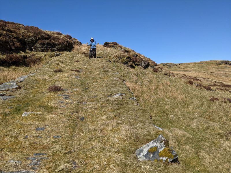 The quarry's incline, photographed among the abandoned surface workings above Blaenau Ffestiniog.