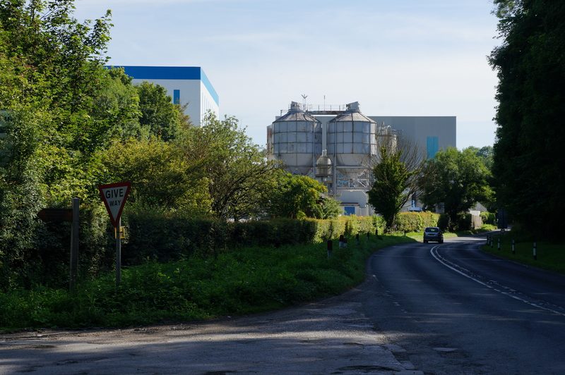 The chalk faces of Melton Bottom Quarry, seen from the Yorkshire Wolds Way.