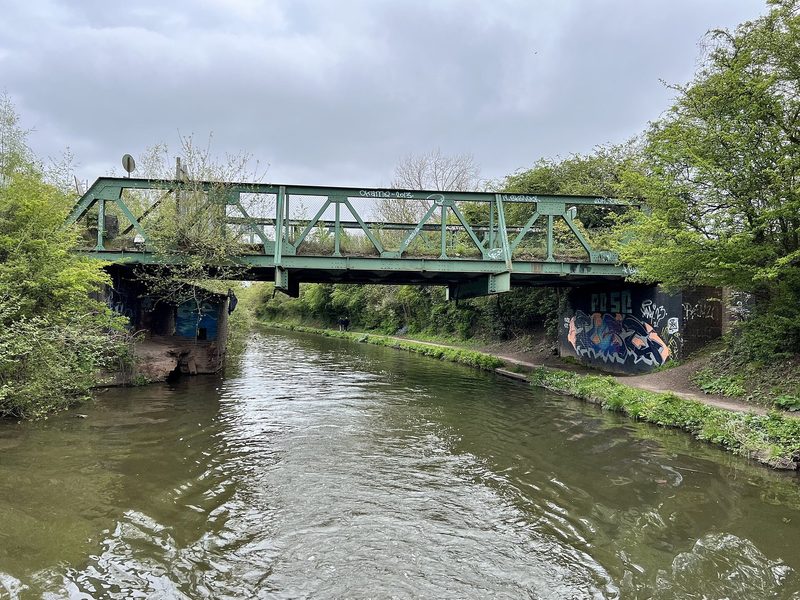 The tree-grown cutting of the disused mineral railway that carried stone from the Tuttle Hill quarries down to the Coventry Canal at Nuneaton