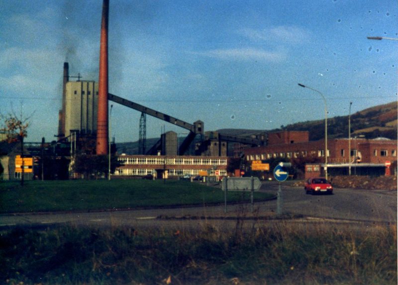 The demolished remains of Nantgarw Colliery looking north towards Pontypridd, photographed shortly after closure.