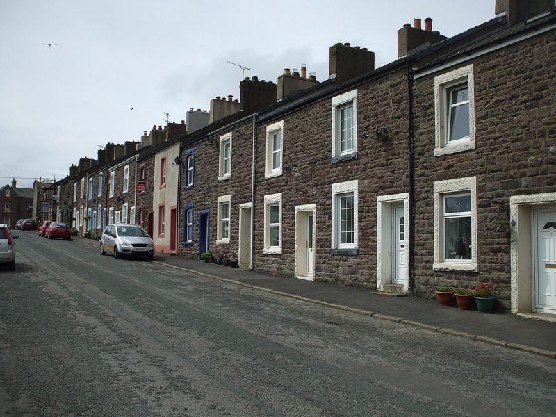 The stone terraces of Pica village on the open moor above Distington, the pit houses the Moresby Coal Company built for Oatlands Colliery.