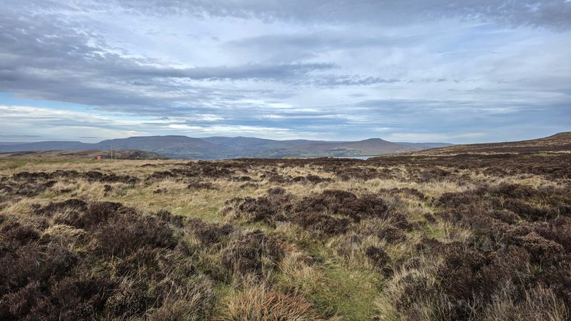 Open upland common above Blaenavon, rough grass and heather over ground worked for iron ore.