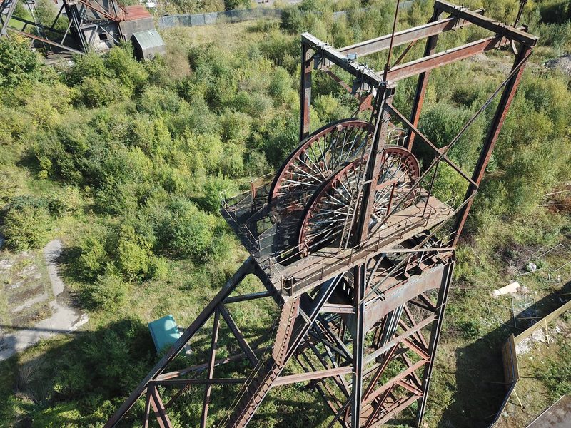 The surviving No.2 shaft headframe at the former Penallta Colliery, now part of Parc Penallta.
