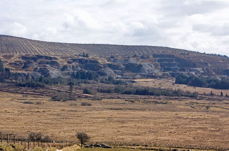The flooded former quarry workings at Rosebush, now a public wild-swimming site.