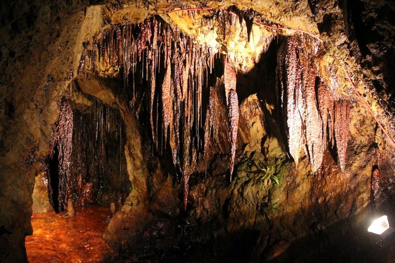 Stalactites formed in the abandoned workings of Sygun Copper Mine since it closed in 1903.