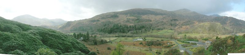 A panoramic view of Sygun Copper Mine near Beddgelert, Snowdonia.