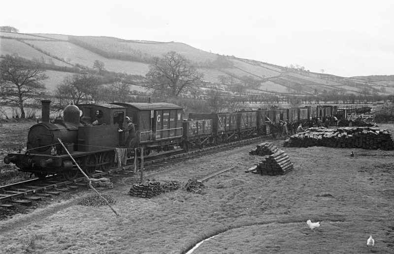 Workmen lifting the track of the Van mines railway at Cerist near Llanidloes on 29 March 1941, nearly twenty years after the mine closed.