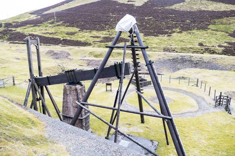 The 1745 beam engine at Wanlockhead, used to pump water from the mine workings.