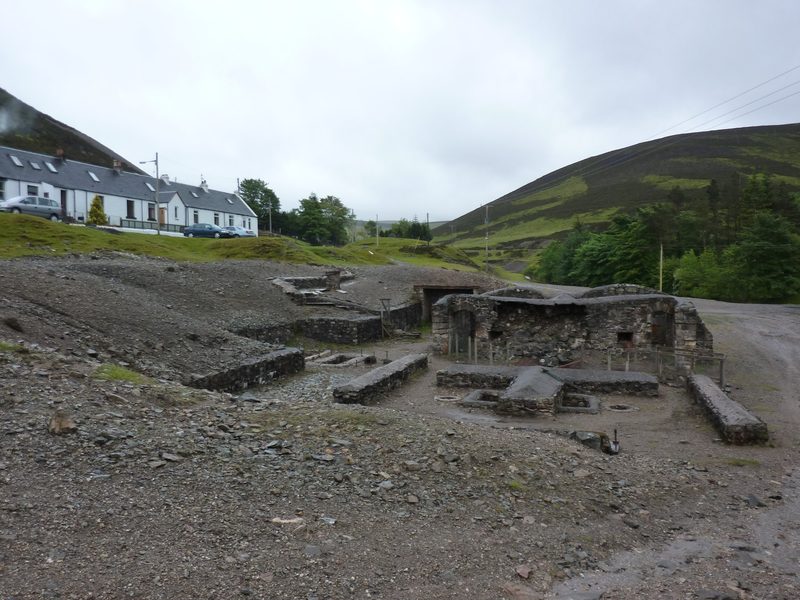 The remains of the Pates Knowes smelting mill at Wanlockhead, where lead ore from the village's mines was smelted.