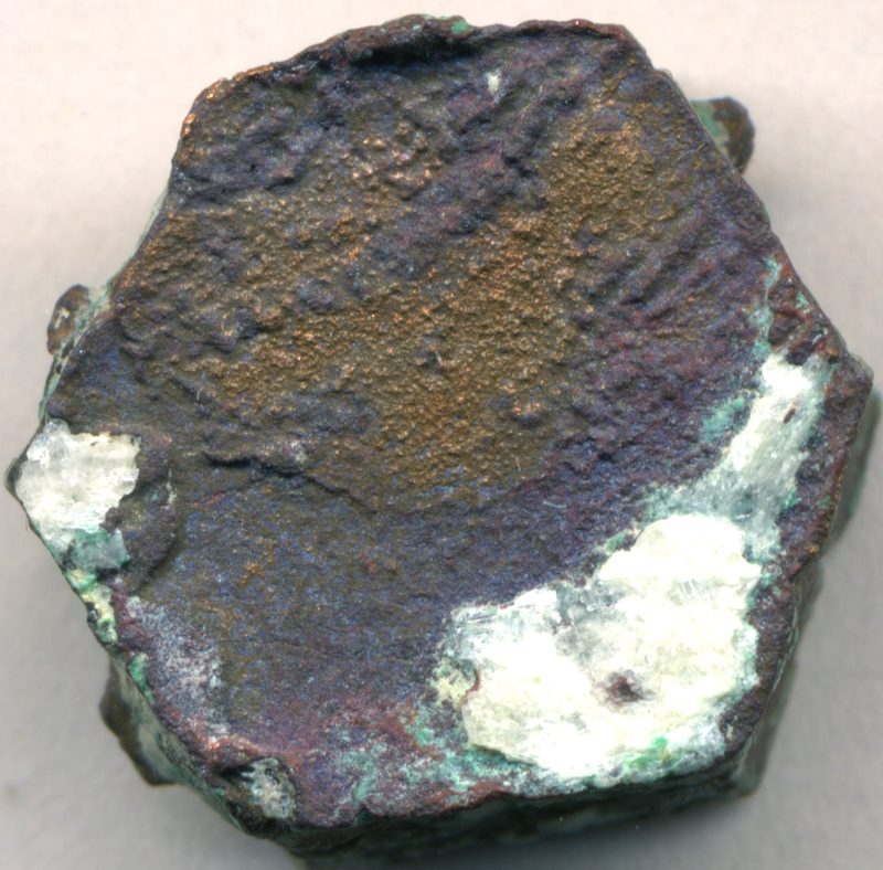 A specimen of native copper, the metal in its uncombined form as occasionally found alongside the sulphide and carbonate ores that made up most British copper production.